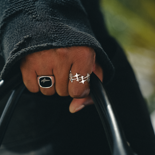 Monogram Ring Silver