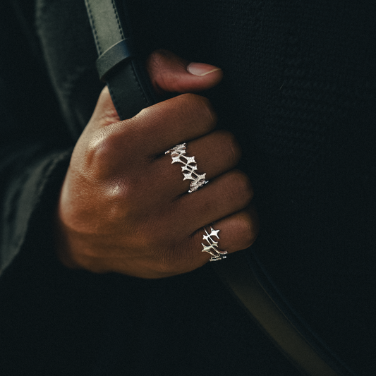 Iced Monogram Ring Silver