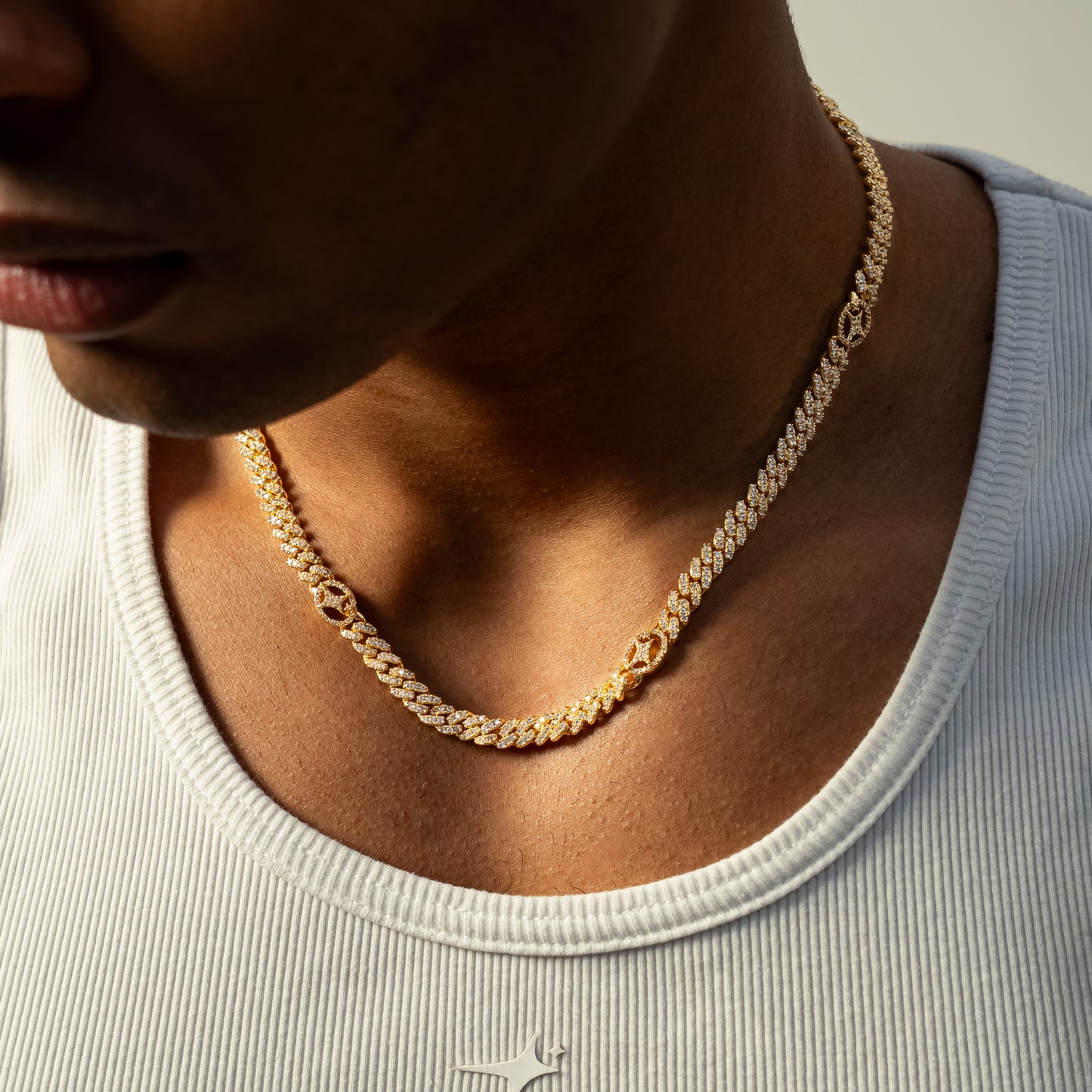 Iced Cuban Link Signature 5mm Gold Chain