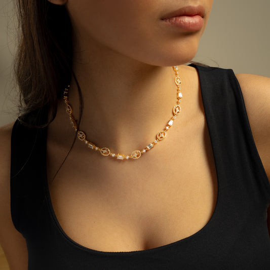 Gold Signature Iced Chain