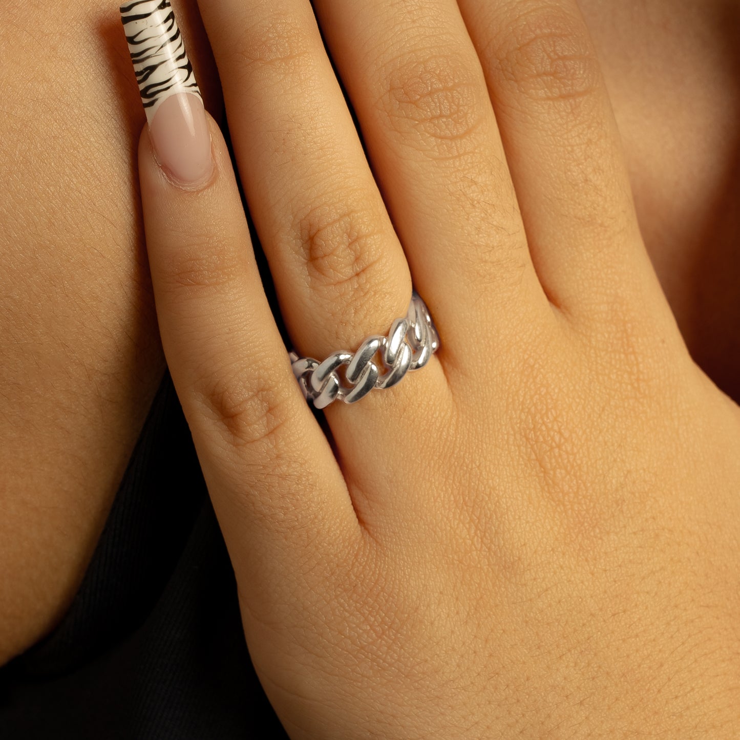 Bague Cuban link 8mm argentée