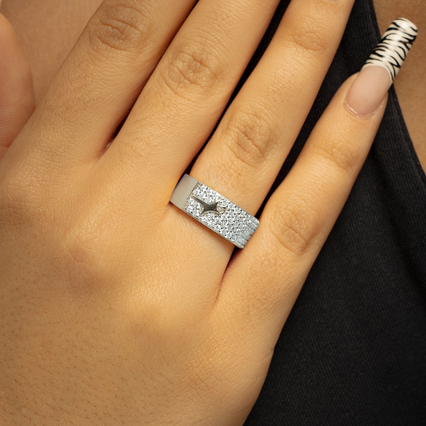 Iced band signature argentée