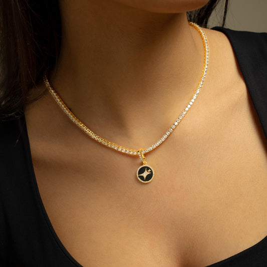 Gold Signature Medallion - Black Pattern