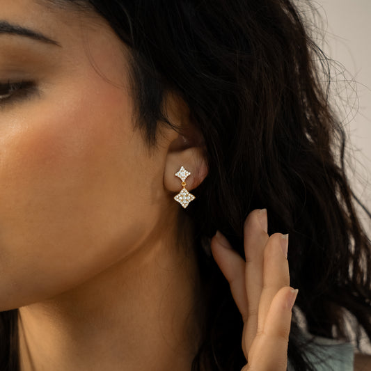 Stars & Flowers earrings dorées