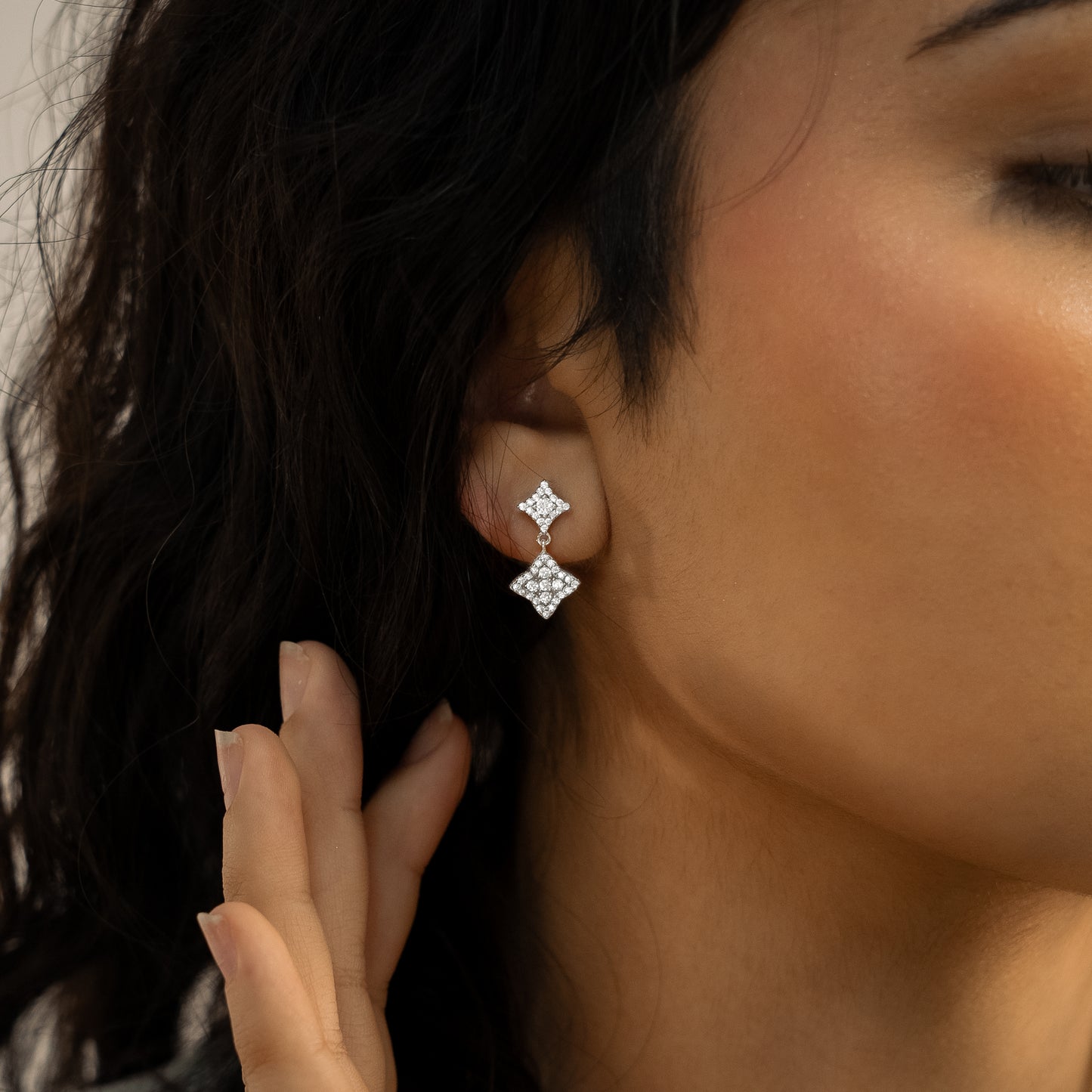 Stars & Flowers earrings argentées