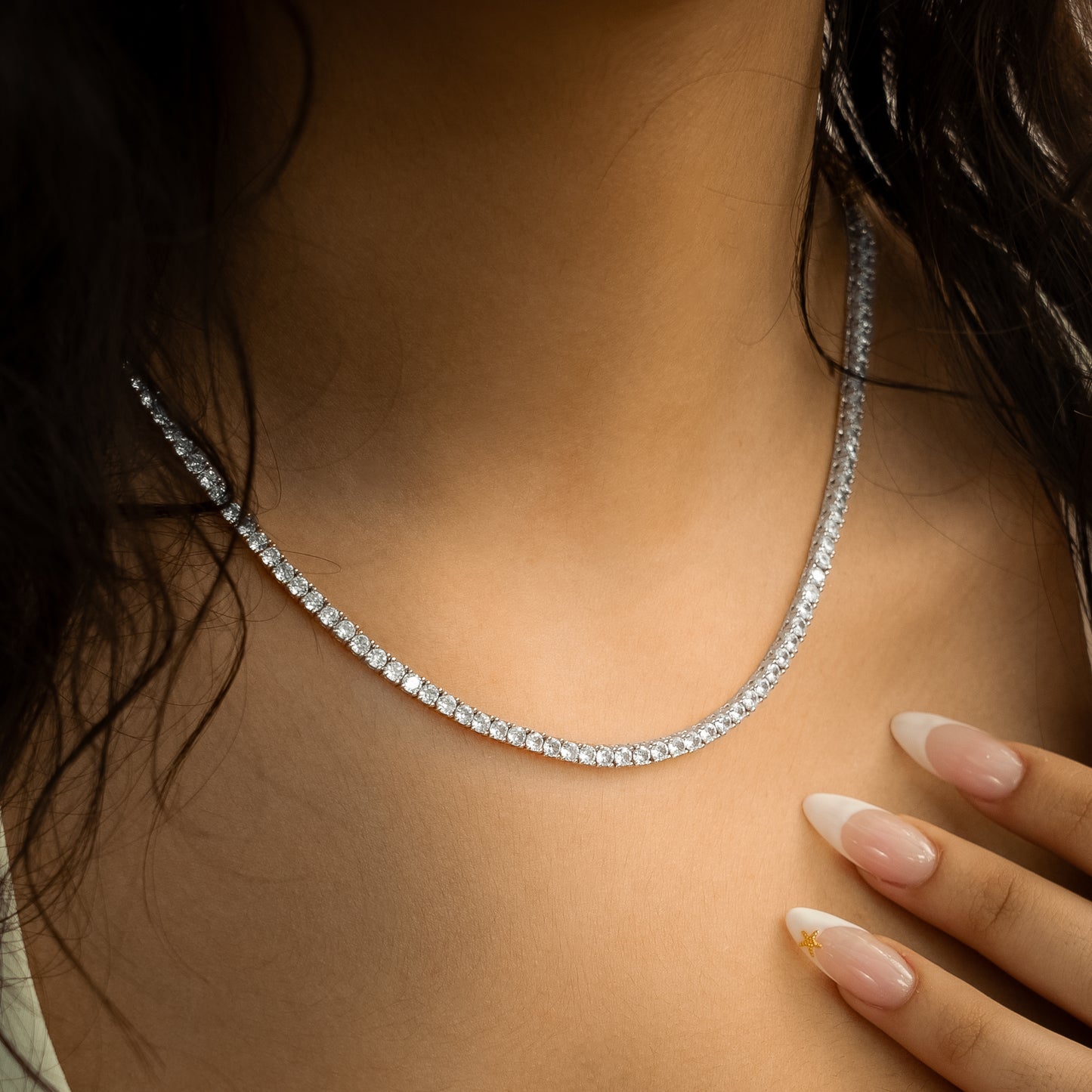 Chaîne Tennis 3 mm argentée