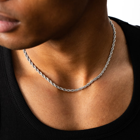 Chaîne Rope 4 mm argentée