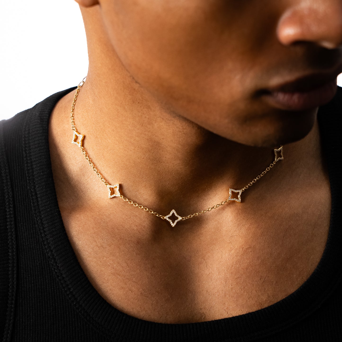 Chaîne Hollow Flower Dorée