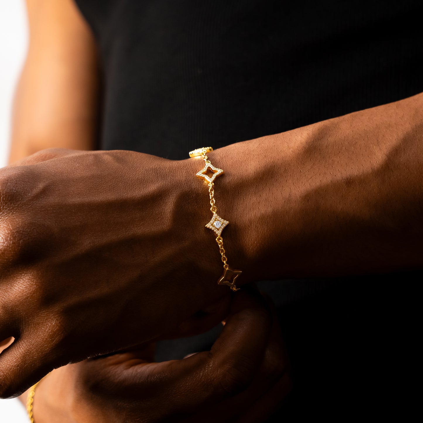 Mixed Star & Flower Bracelet Gold