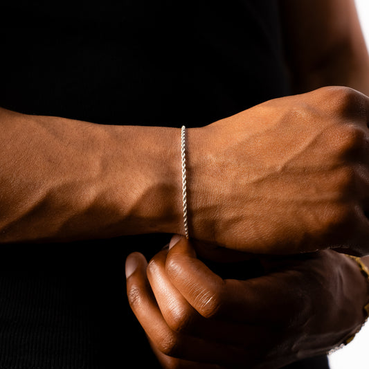 Rope bracelet 2 mm silver