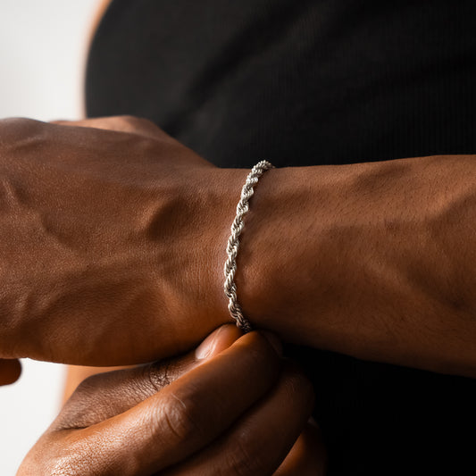 Bracelet Rope 4 mm argenté