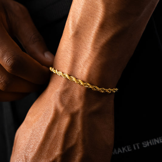 Bracelet Rope 4 mm doré