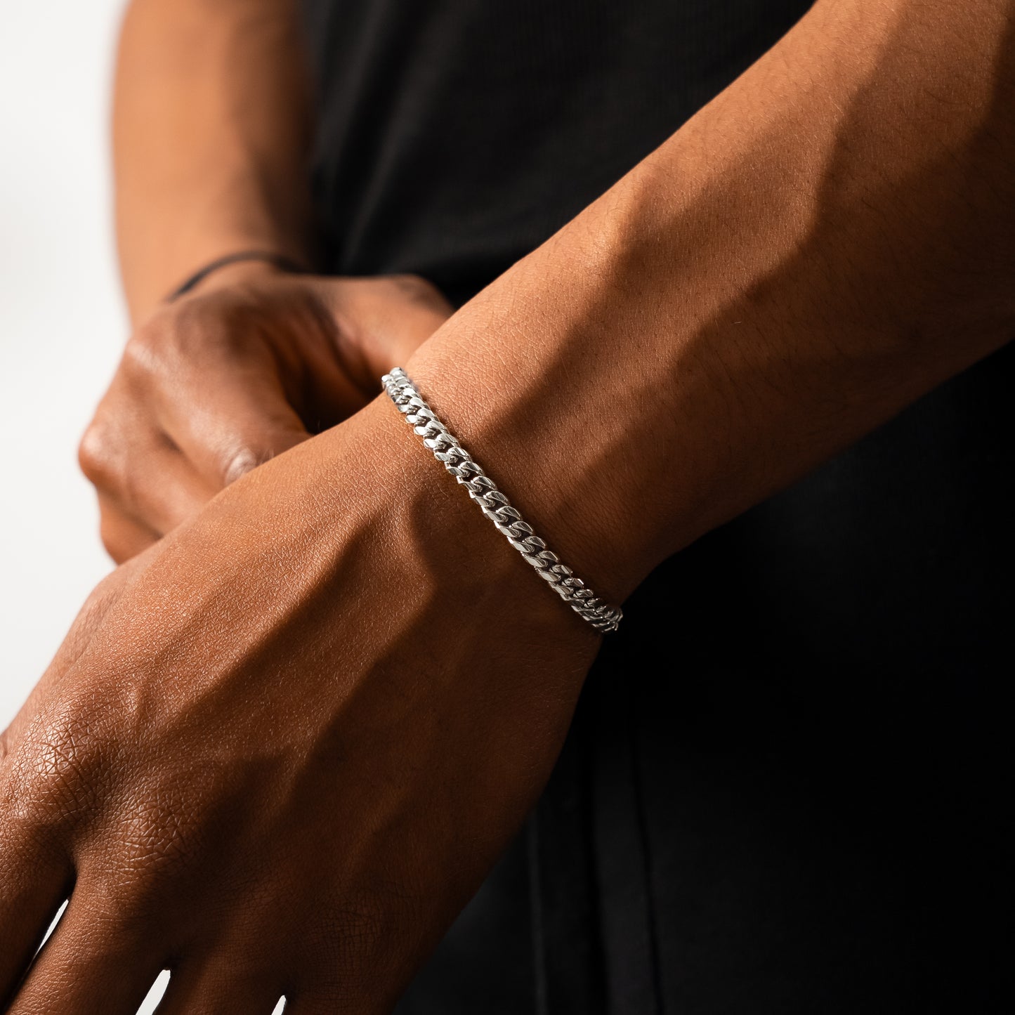 Cuban link bracelet 5 mm silver