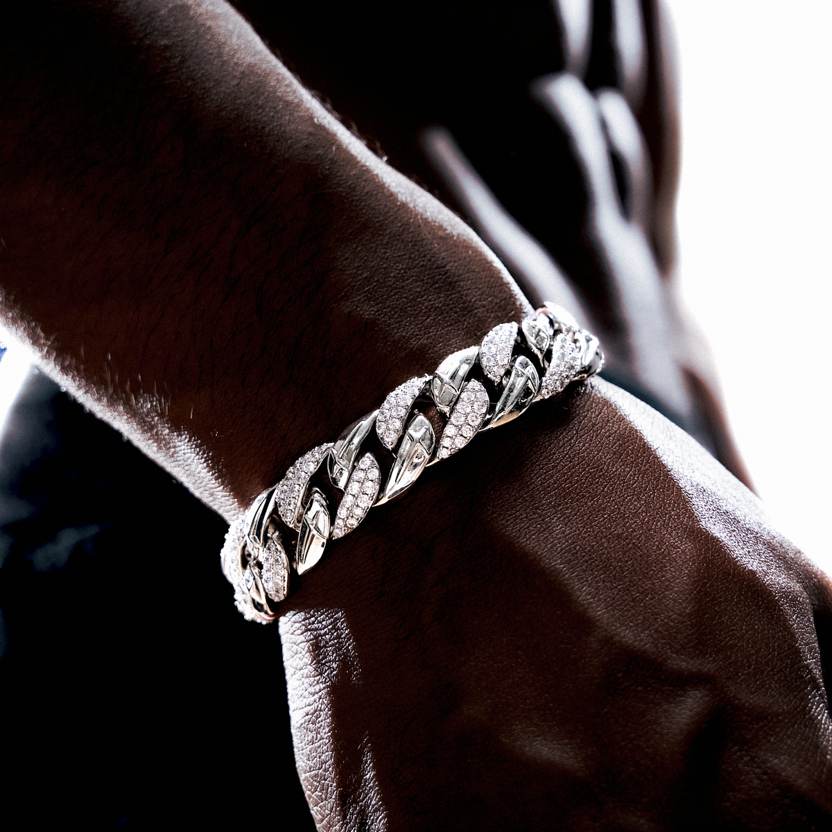 Bracelet Iced Icon Cuban link 15mm 1/2 - Argenté