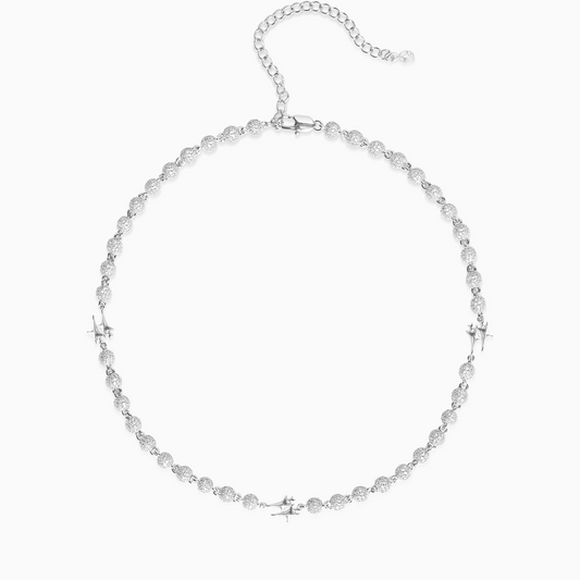 Silver Signature Iced Bead Link Chain