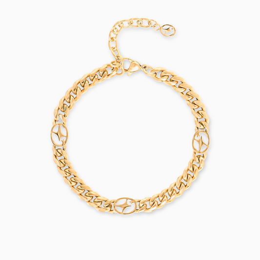 Cuban link bracelet 6 mm Signature Gold