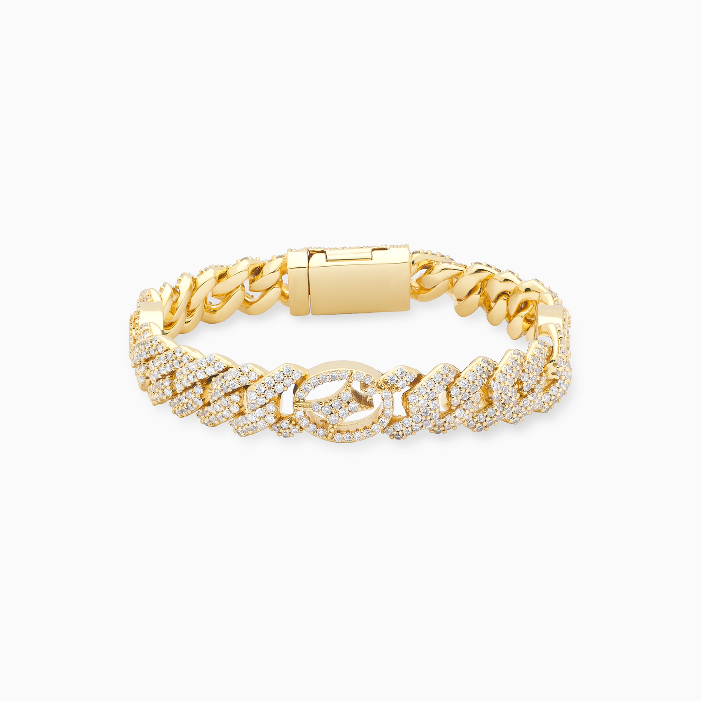 Signature Prong link Bracelet 10mm Gold