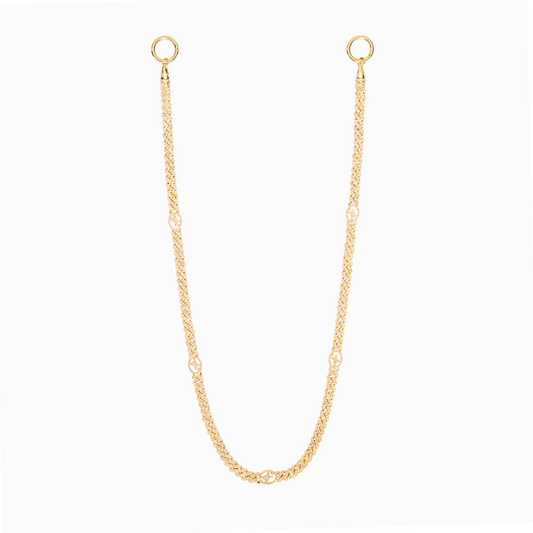 Wallet Chain Iced Cuban link Signature 5 mm Dorée