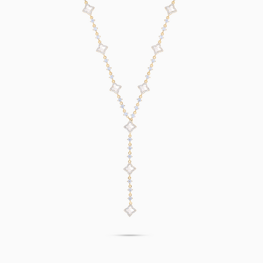 Lariat Flower Tennis Gold - White Pattern