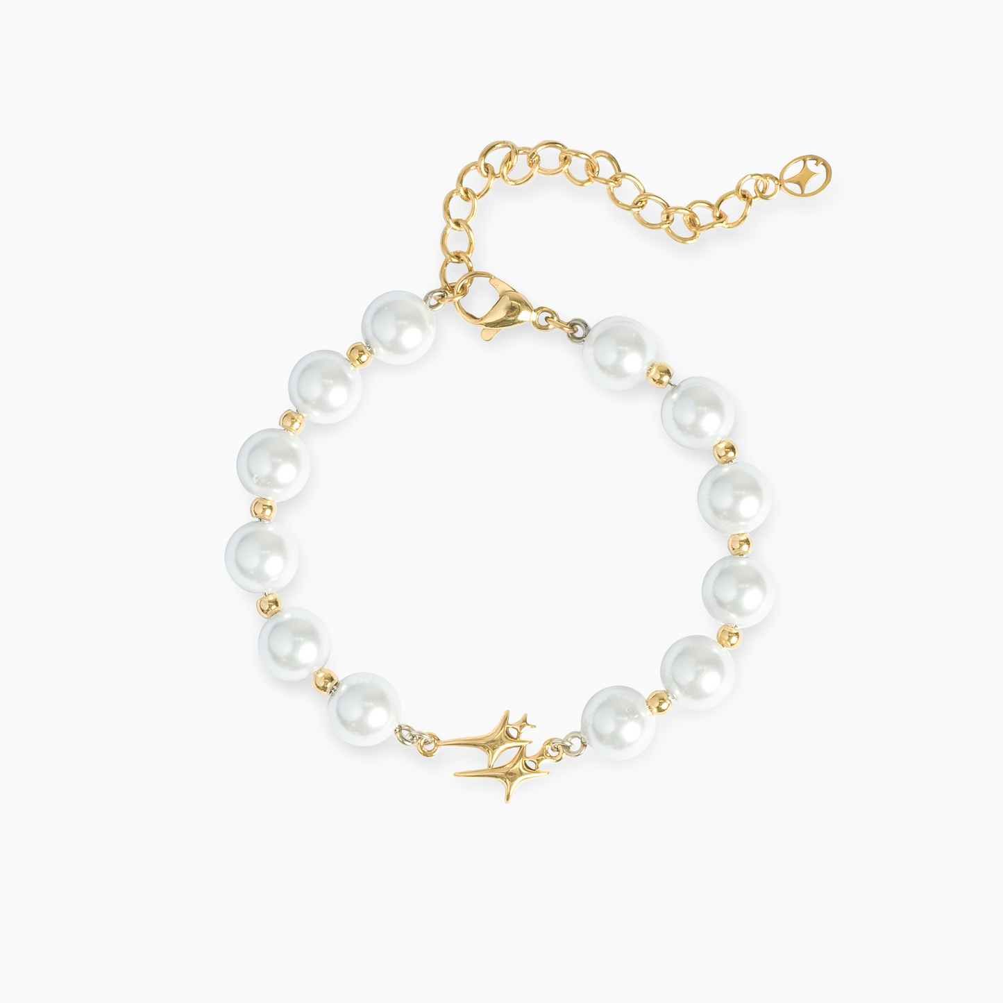 Pearl Double Stars Gold Bracelet