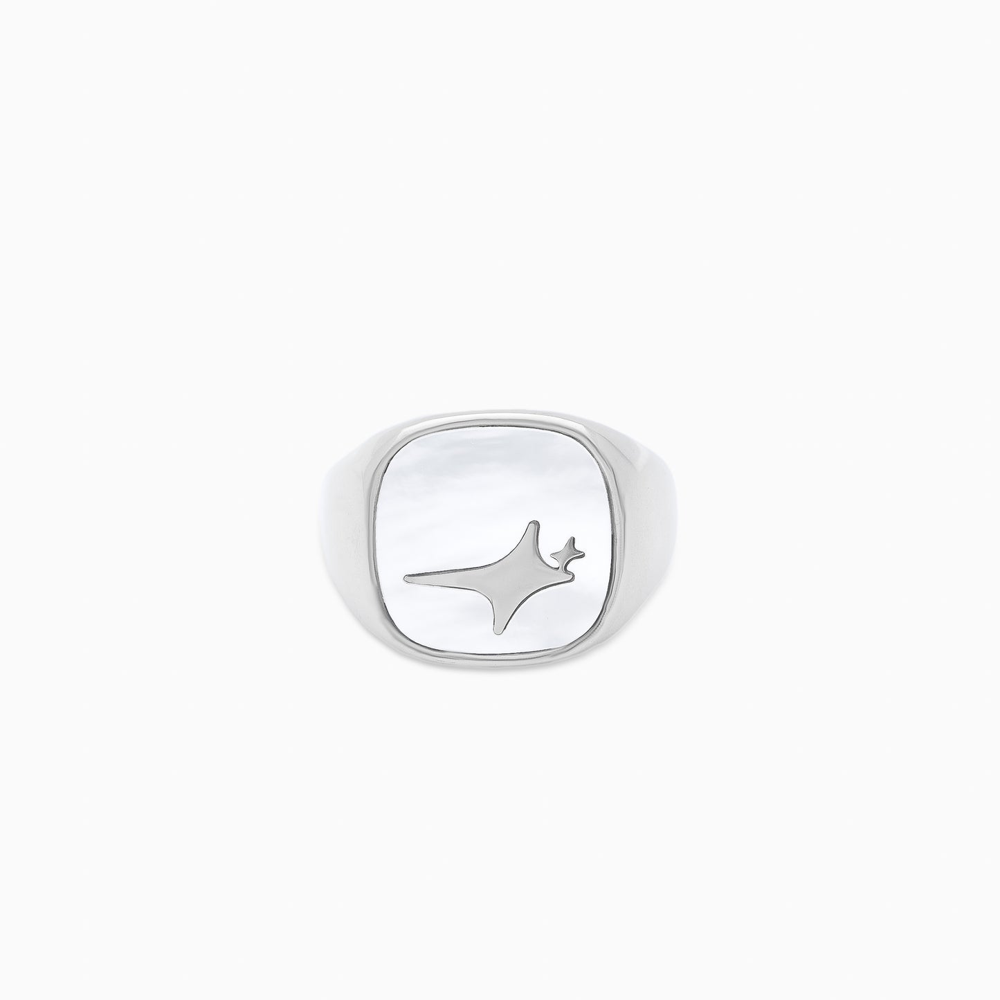 Raw Ring Silver - White Pattern