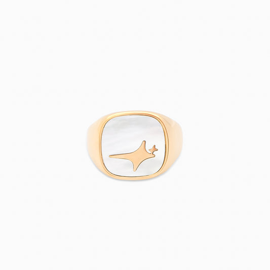 Raw Ring Gold - White Pattern