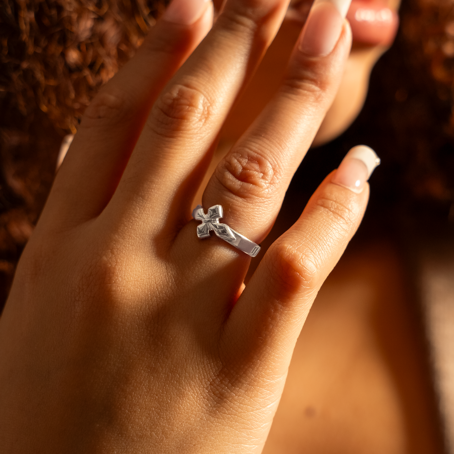 Crossed star ring- Argenté