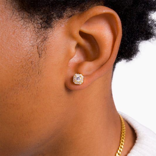 Golden Clustered tennis earring