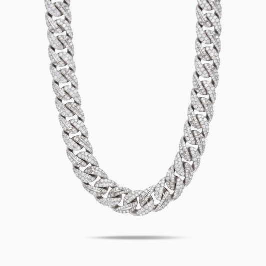 Iced Icon Cuban Link Chain 15mm Silver