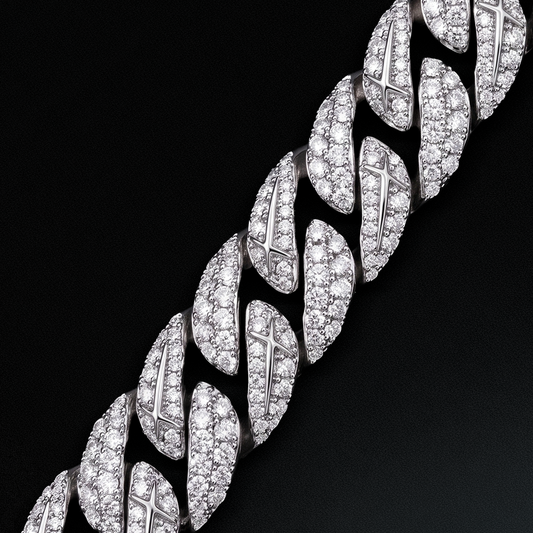 Iced Icon Cuban Link Chain 15mm Silver