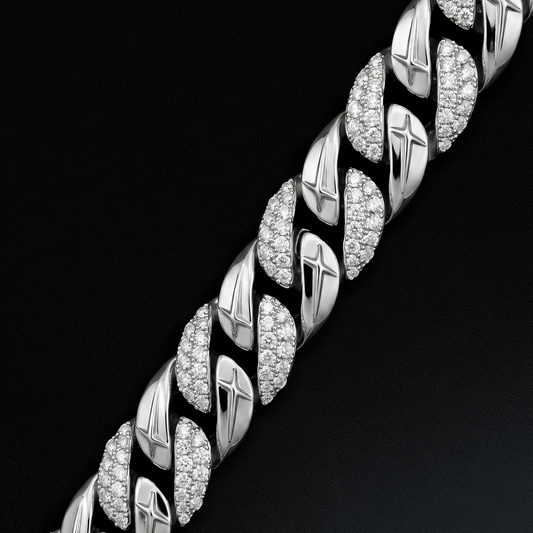 Iced Icon Cuban Link Chain 8mm 1/2 Silver