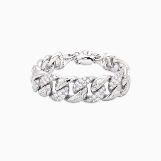 Iced Icon Cuban link Bracelet 15mm 1/2 - Silver