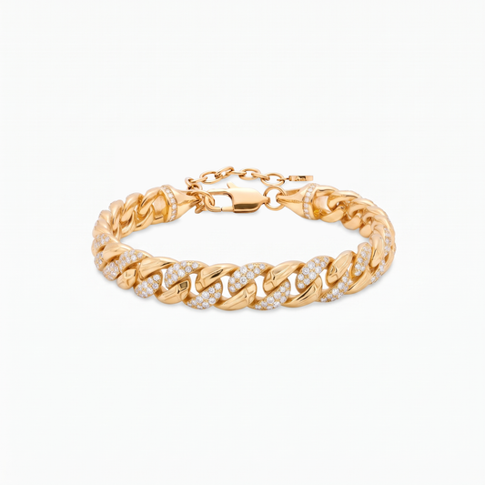 Iced Icon Cuban link Bracelet 8mm 1/2 - Gold