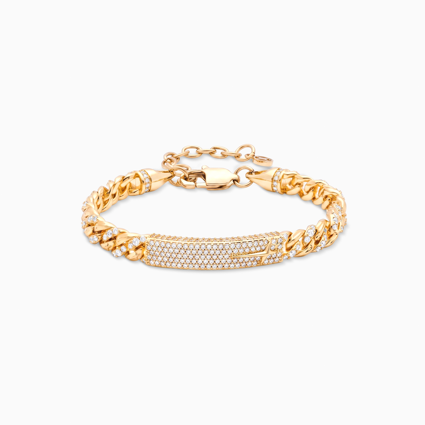 Bracelet Iced Icon Cuban link Plate 6mm 1/2 Doré