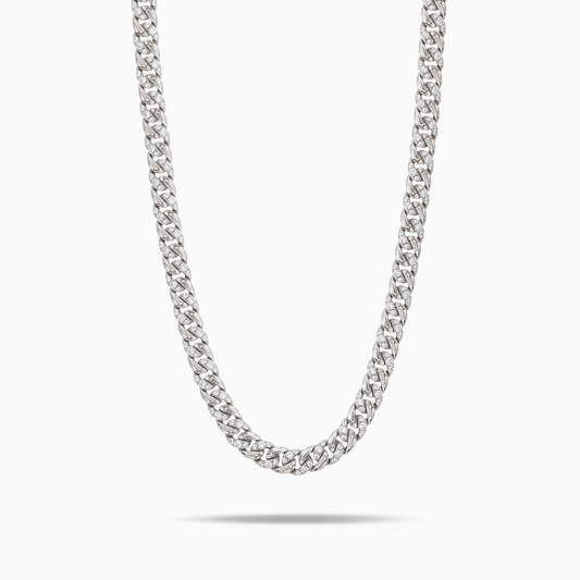 Iced Icon Cuban Link Chain 6mm 1/2 Silver