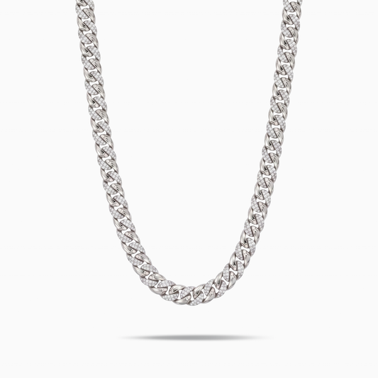Iced Icon Cuban Link Chain 8mm 1/2 Silver