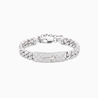 Bracelet Iced Icon Cuban link Plate 8mm 1/2 Argenté