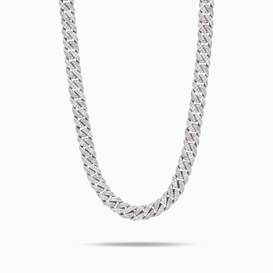 Iced Icon Cuban Link Chain 8mm Silver