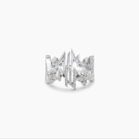 Iced MIS Ring - Silver