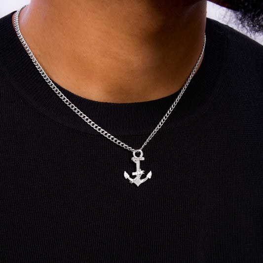 Silver set ship anchor