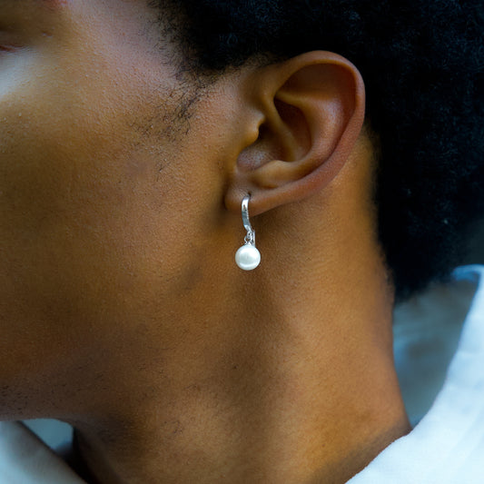 Pearl earrings argentées