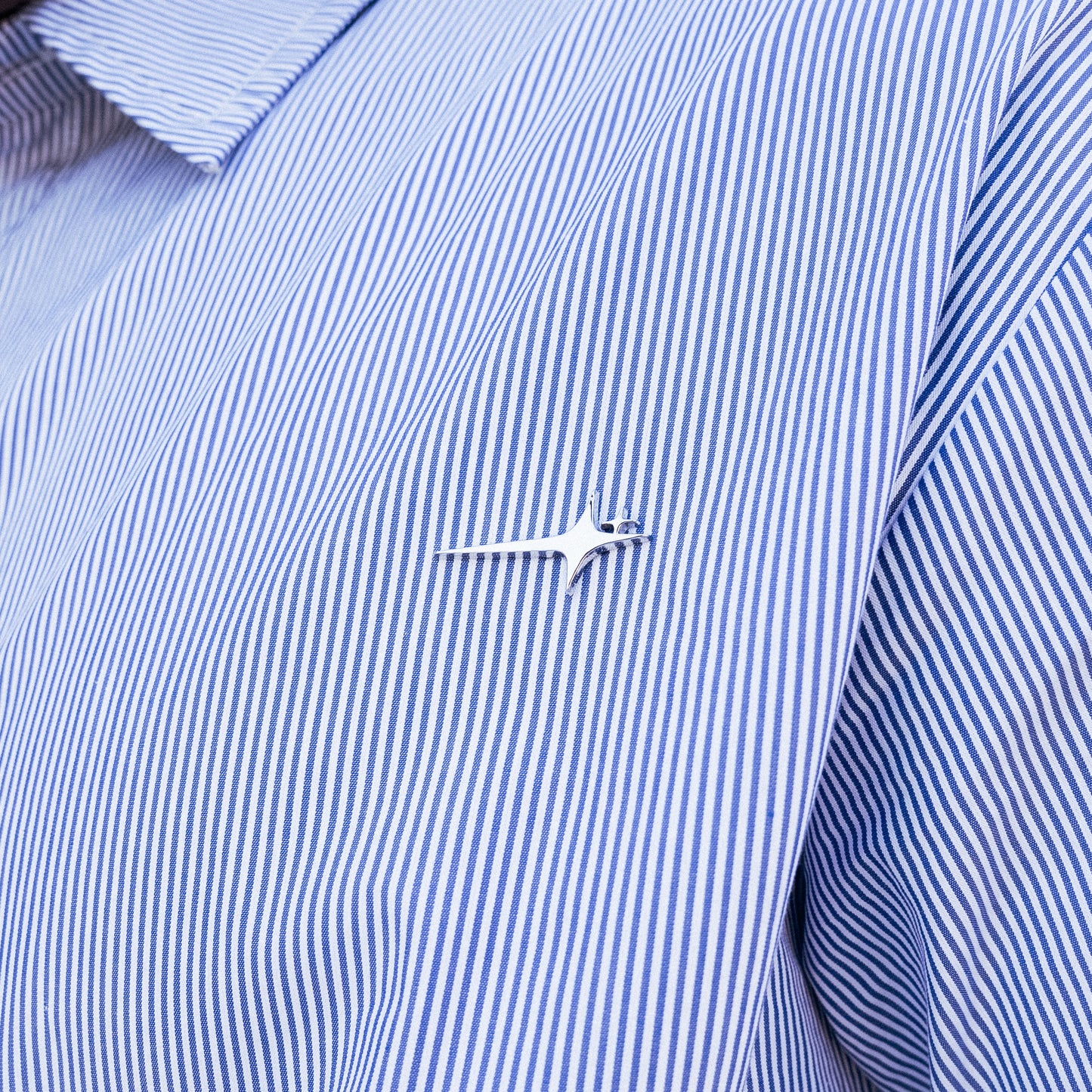 Striped Long-Sleeve Shirt - Blue & White