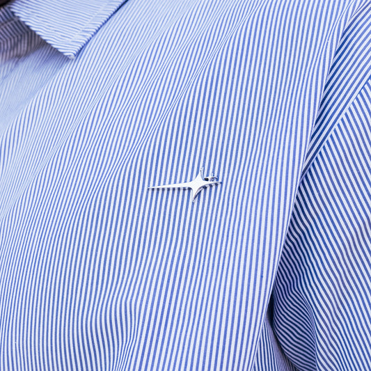 Striped Long-Sleeve Shirt - Blue & White