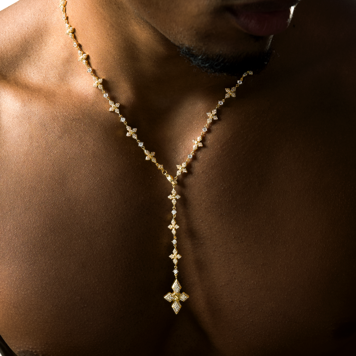 Lariat Iced Celestial - Argent 925 / Dorure Or jaune & Moissanite VVS