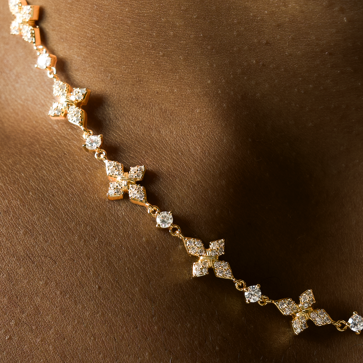 Chain Iced Celestial - 925 Sterling Silver / 18K Gold Plating & VVS Moissanite