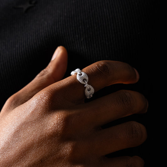 Iced Coffee Beans ring - Silver