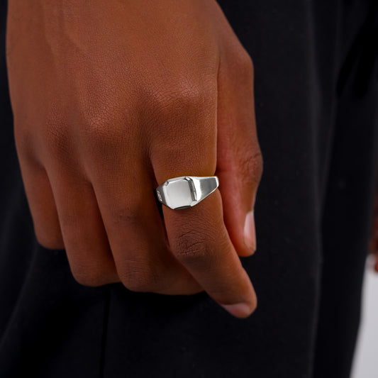 Square signet ring silver