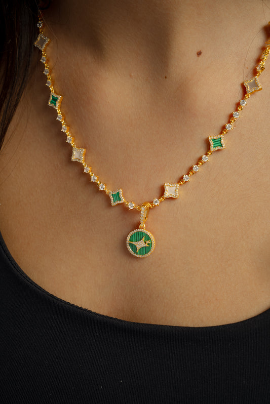 Gold Signature Medallion - Green Pattern