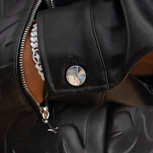 Leather Jacket Monogram - Black & Moissanite