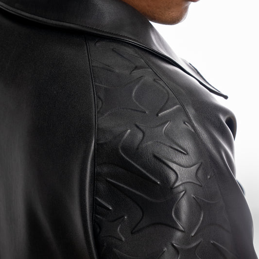 Leather Jacket Monogram - Black & Moissanite
